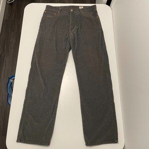 Levi's 559 Relaxed Straight Gray Corduroy Pants Size 36 x 32 - Great condition!